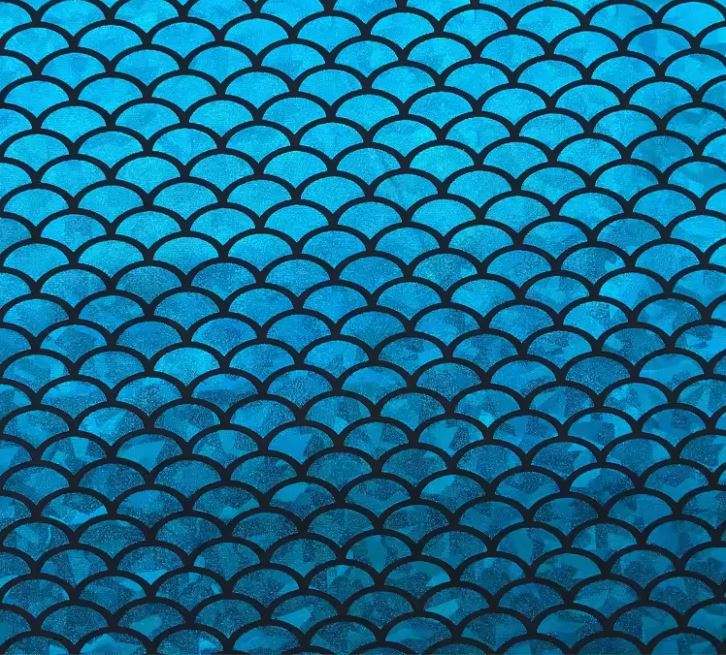 Polyester Spandex 4 Way Stretch Printing Mermaid Foil Fabric For Leggings And Swimwear