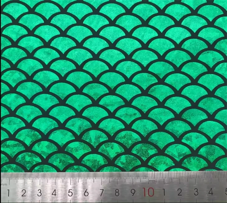 Polyester Spandex 4 Way Stretch Printing Mermaid Foil Fabric For Leggings And Swimwear
