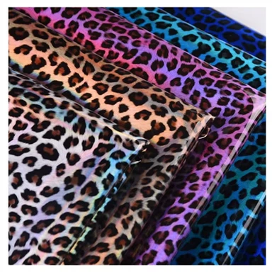 Leopard Print Patent Laser PVC āda